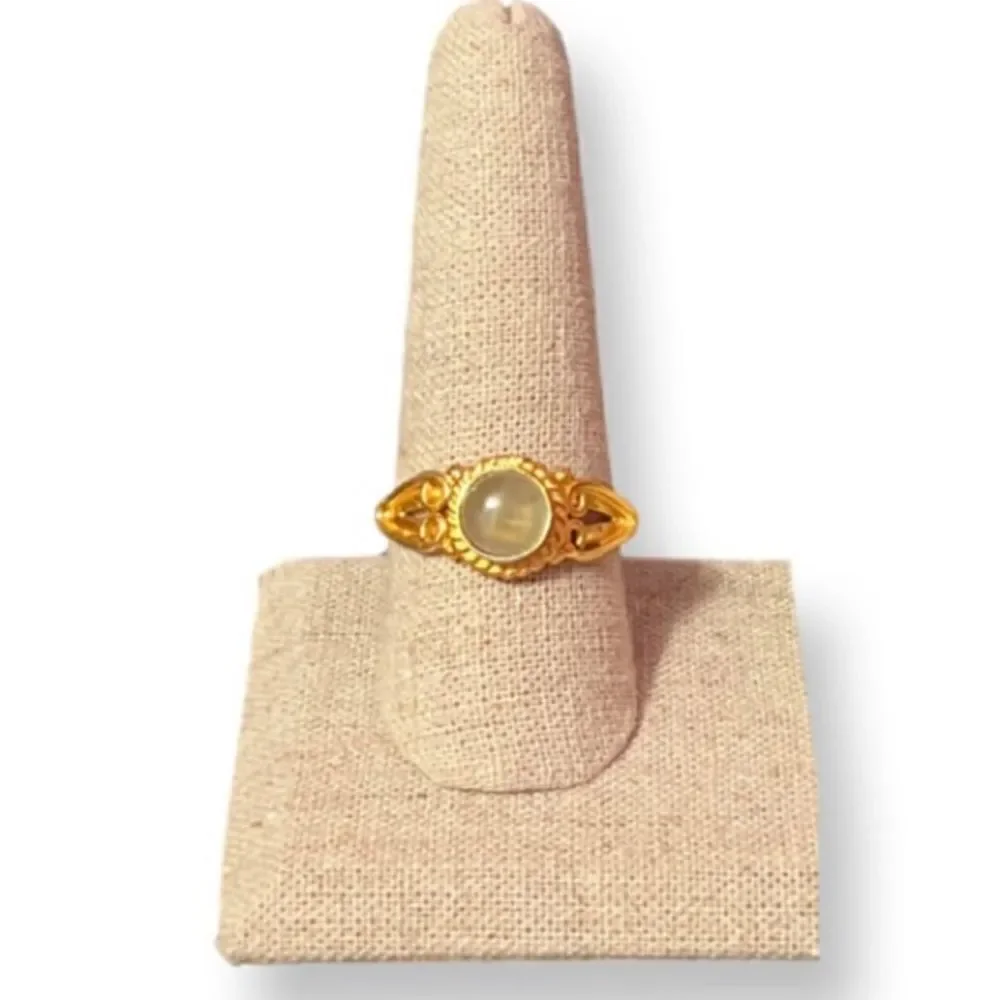 NEW Light Aquamarine Gold 925 Marked Ring Size 9.25